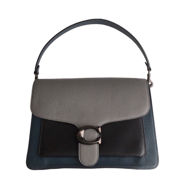 Coach Tabby Color Block Blue Grey Shoulder Bag - Picture 4 of 16